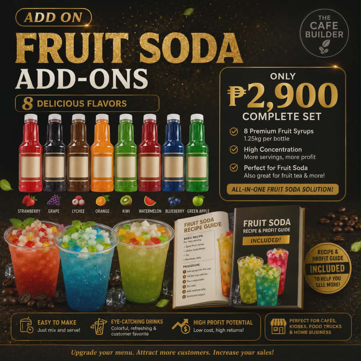 Add on Fruit Soda Package 8 Flavors!