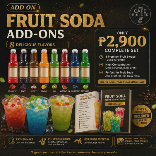 Add on Fruit Soda Package 8 Flavors!